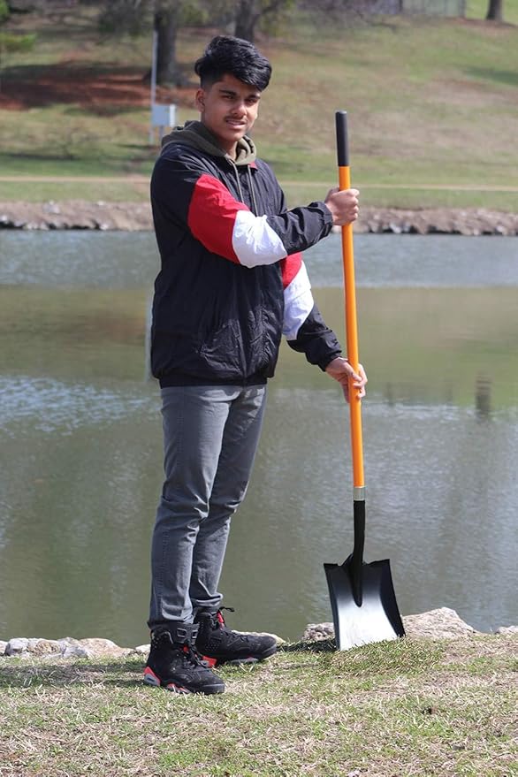 Ashman Heavy-Duty Transfer Shovel (2 Pack) with 47-Inch long Durable Handle and Blade- Ideal for Construction, Landscaping, Gardening, and Snow Removal- Durable, Rust-Resistant, and Multipurpose Scoop