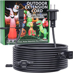 25FT Outdoor Extension Extension Cord for Halloween Christmas Inflatables with Multiple Outlets Black Electrical Cord with Multiple Plugs Outdoor Christmas Blow Up Decorations Light Extension Cords