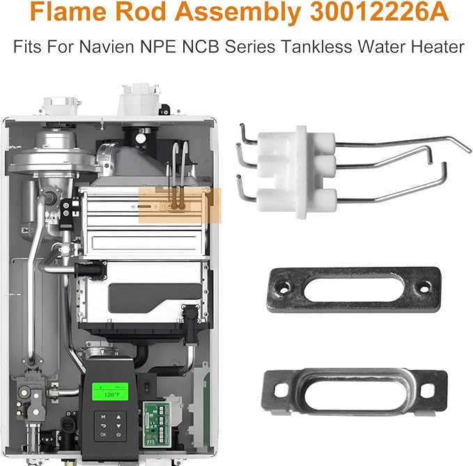Flame Rod Assembly With Gasket Tankless Water Heater Boiler Replacement Parts 30012226A Fits For Navien NPE NCB Series Tankless Water Heater