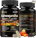 Organic Ashwagandha Capsules Supplement - 7000mg Herb Powder Equivalent per Serving - Stress Relief, Immune Support, Hormone Balance - Enhanced Nutrient Absorption - 120 Capsules (60 Servings)