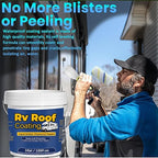 1Gal/133Fl.oz Liquid Rubber Rv Roof Coating White Waterproof Sealant Camper Roof Repair Solar Reflective Sealant with Wooden Brush Putty Knife Work Gloves Paint Roller Drywall Repair Tape