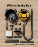 DeForce Cordless Shop Wet Dry Vacuums for DeWalt 20V Max Battery, 5.2-Gallon Portable Shop Vac, 17000Pa with Hose Nozzles HEPA Filters Wheels for Home Projects & Renovations, Mustard(No Battery)