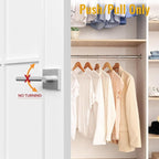 HOSOM Dummy Door Handles, Heavy Duty Decorative Single Side Non-Turning Square Lever Set for Closet, Easy Installation, Pull Only, Satin Nickel, 2 Pack