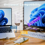 Outlet Extender Wall Charger with Multi Plug Adapter 9 AC Outlets 4 USB Charging Ports 1875W 1050J Surge Protector Power Strip Spaced Splitter for Home, Travel, Dorm Room Essentials