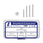QISHENG 80 PCS White Head #8 Stainless Steel Phillips Flat Head Wood Screws Assortment Set,Stainless Steel 18-8 A2(304) Screw,Home Screw Kit