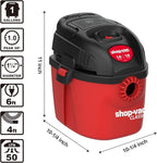Shop-Vac 2021000 1 Gallon 1 Peak Wet/Dry Vac, Portable Compact Micro Vacuum with Collapsible Handle Wall Bracket & Multifunction Accessories Uses Type A Filter Bag & Type MM Foam Sleeve