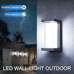 Juyace 18W Exterior Lighting Fixtures 4 Pack Budget-Friendly Outdoor Porch Lights Modern Black Sconces Wall Mount 1800Lm 6000K IP65 Waterproof for Garage House Patio Front Door Entryway