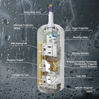 3 Outlets 6ft Extension Cord, Surge Protector Power Strip, 1875W Outdoor Power Strip Weatherproof, Mountable Small Power Strip for Office, Outdoor, Travel.