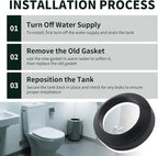 9BU024E Tank to Bowl Gasket Fit for TotoDrake Toilets, Compatible with Most 3" Two-Piece Models, Toilet Tank Gasket Replacement Gasket for Toto ToiletPart, 1 Pc