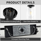 10 Light Bathroom Vanity Lights Over Mirror, 65.4inch Black Vanity Lights Fixtures Matte Black Modern Vanity Lights Black Bathroom Wall Lighting for Mirror Bedroom,Living Room