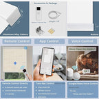 Motorized Blinds with Remote Cordless Automatic Motorized Shades Custom Blinds for Windows Smart Curtains Compatible with Alexa Google Home(Blackout Linen Soft Dunes,W25 x H72in)