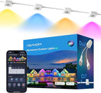 ASAHOM Permanent Outdoor Lights Pro S108E, 300FT with 216 RGBCW LEDs, WLED Integration, AI Lighting, 30000 Lighting Effect Combinations, IP67 Waterproof for Halloween Christmas Daily Decor, White