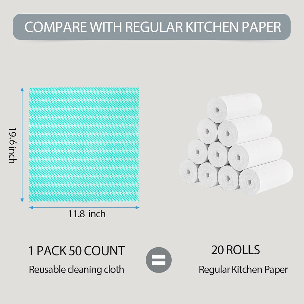 Disposable Dish Cloths,Multi use Reusable Cleaning Cloth,Machine Washable J Cloth,Heavy Duty Handy Cleaning Wipes 11.8" X 19.6" (Green 150 Count)