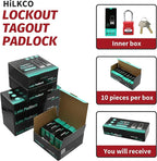 Lockout Tagout Locks - 10 Pack Blue Loto Locks, Keyed Differ Padlock OSHA Compliant Lock Out Tag Out Lock, Safety Padlocks for Electrical Lockout Tag Out Kits