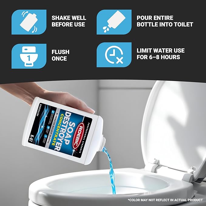 Roebic K-87 Liquid SGP Soap, Grease and Paper Digester with Bacteria, Eliminates Buildup in Pipes and Protects from Clogs, Treats 1500 Gallons, 32 fl oz Concentrate