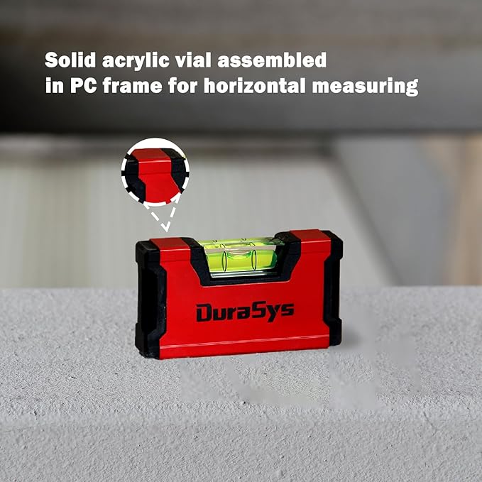 Small Magnetic Portable Level, 1 Vial Compact Horizontal Level Tool, 3.5" Smart Pocket-Sized Shock-resistant Aluminium Mini