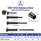 CKE 20 Pairs Black Invisible Cable Railing kit 1/8" Swage Tensioner Hardware and Terminal Hidden T316 Stainless Steel Invisible Receiver and Swage Stud End for 2"x2" 4"x4" Wood/Metal Post Deck Stairs