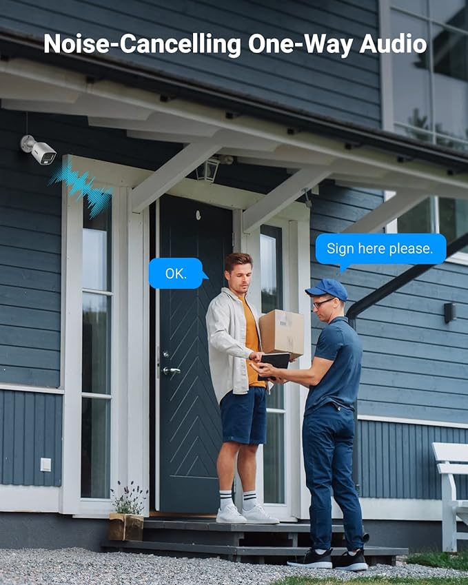 ANNKE 8CH 3K Lite AI DVR with Human/Vehicle Detection, H.265+ Surveillance Security Camera System with Audio and 4pcs 1080P Security Cameras with Dual Light, IP67, Color Night Vision, 1TB Hard Drive