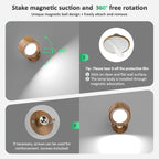 Lightbiz LED Wall Lights, Wall Sconces 2 Pcs with Remote Rechargeable Battery Operated, 3 Color Temperatures & Dimmable Wall Lamp Magnetic 360° Rotation Light for Bedroom Living Room