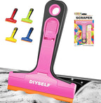 DIYSELF-Razor-Blade-Scraper, 1 Pack Razor Blade Scraper, Extra 5 PCS Orange Plastic Blades, Razor Blade Scraper Tool for Cleaning, Glass Scraper for Windows, Razor Scraper Tool for Car, Cooktop