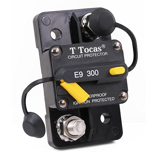 E9 3/8" Studs 300 Amp Circuit Breaker with Manual Reset | UL Certified | 12V - 48V DC | Waterproof IP67 Switchable 300A