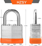Padlocks Keyed Alike, Pack of 60, Laminated Steel Keyed Lock (1-9/16", 40mm), Padlocks with Same Key, Normal Shackle, for Toolbox, Locker & StorageUnit or More