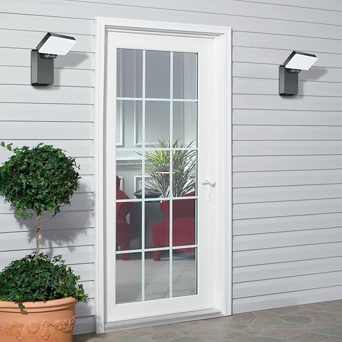 40W LED Wall Lights 3000LM Rotatable 360° Neighbor Friendly Porch Light 5000K Waterproof IP65 Outdoor Security Flood Lighting Switch Control for Garage Yard Backyard