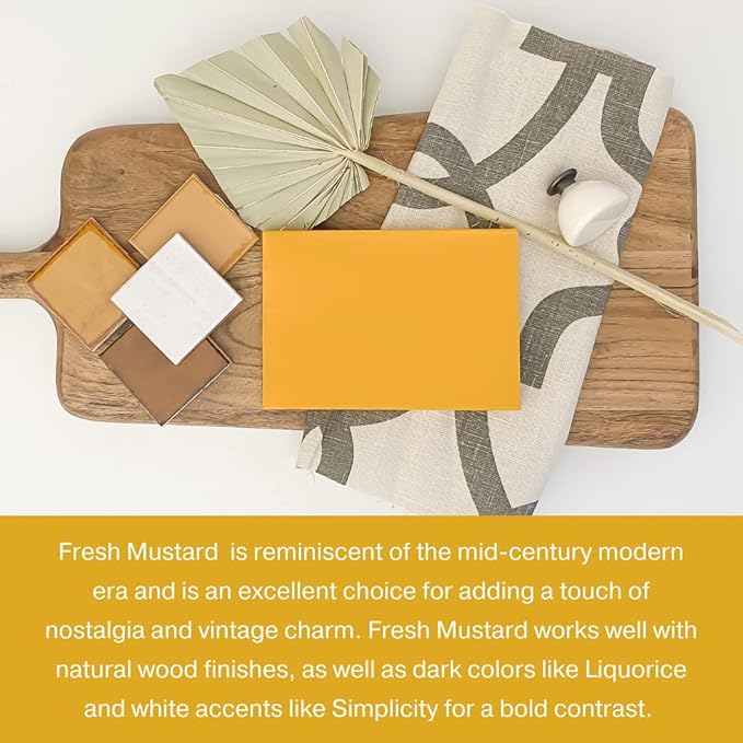 Country Chic All-in-One Chalk Paint for Furniture, Cabinets, Home Decor, Eco-Friendly, Matte Finish, Built-In Primer & Top Coat for Wood, Metal - Fresh Mustard (Mustard Yellow) - 4 oz (118 ml)