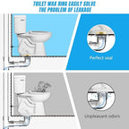 Toilet Wax Ring Replacement Kit, Wax Ring for Toilet Base with Brass Bolt for 3-Inch or 4-Inch Floor-Mounted Toilet Drain Pipe