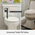 R&T A1250L Toilet Fill Valve Toilet Tank Parts Replacement Universal Toilet Repair Kit Inside Tank Quiet Fill Anti-Siphon