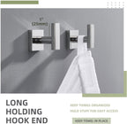 Angle Simple Bath Towel Hook 2 Pack, Stainless Steel Square Robe Coat Holder for Wall, Bathroom Kitchen Garage Wall Hook for Hanging Tools, Polished Chrome