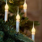 Silicone Dipped Candle Light Bulbs Country Style Candle Replacement Bulbs 5 Watts Clear Silicone Light Bulbs for Window Candles Chandeliers, C7/E12 Candelabra Base (12 Pack)