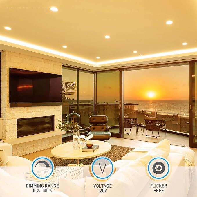 TORCHSTAR Premium Series 6 Inch Ultra-Thin LED Recessed Light with Junction Box, 13.5W Dimmable LED Canless Recessed Ceiling Lights Slim, ETL & ES Listed, CRI90, 2700K Soft White, White, Pack of 6