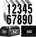 Reflective Number Stickers, 4 Sets 4 Inch Vinyl Waterproof Black Mailbox Numbers for Outside, Strong Self-Adhesive House Numbers Decals for Mailbox Door Signs Trucks