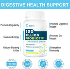 Probiotics for Women & Men - 300 Billion CFU Probiotic, 12 Strains Probiotics + 3 Organic Prebiotics, Daily Probiotics for Digestive Health, Gut, Immune, Constipation, Diarrhea, Bloating - 120 capsule