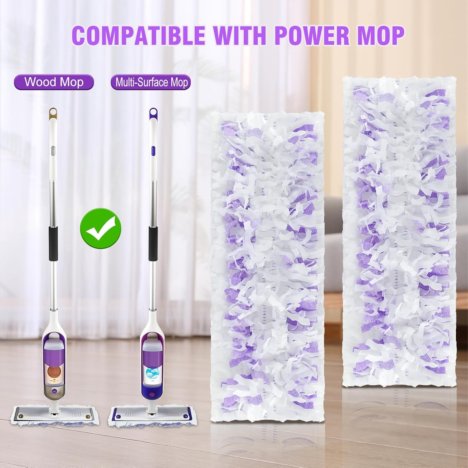 20 Count ‌Disposable Heavy-Duty Power Mop Pads Refills for Swiffer Power Mop,Replacement Floor Cleaning Refills, Non-Washable & Unscented, Compatible with Swiffer PowerMop (Quick-Absorb, No Residue)