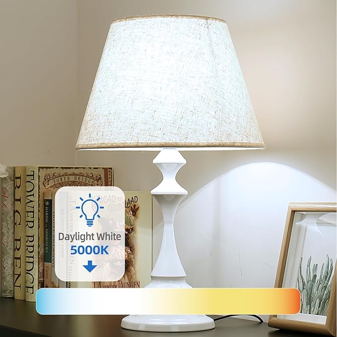 TJOY 6 Pack A19 LED Light Bulbs 60 Watt Equivalent, Daylight White 5000k, Efficient 9W, E26 Standard Base, Non Dimmable Energy Saving Bright White Light Bulb for Home, 800LM, 80 CRI, 120V, UL Listed