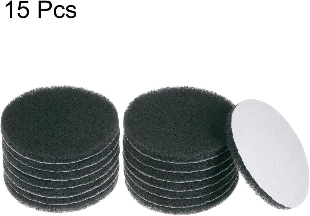 HARFINGTON 15pcs Drill Power Brush 5 inch Tile Scrubber Scouring Pads 1500 Grit for Bathroom Kitchen Household Cleaning