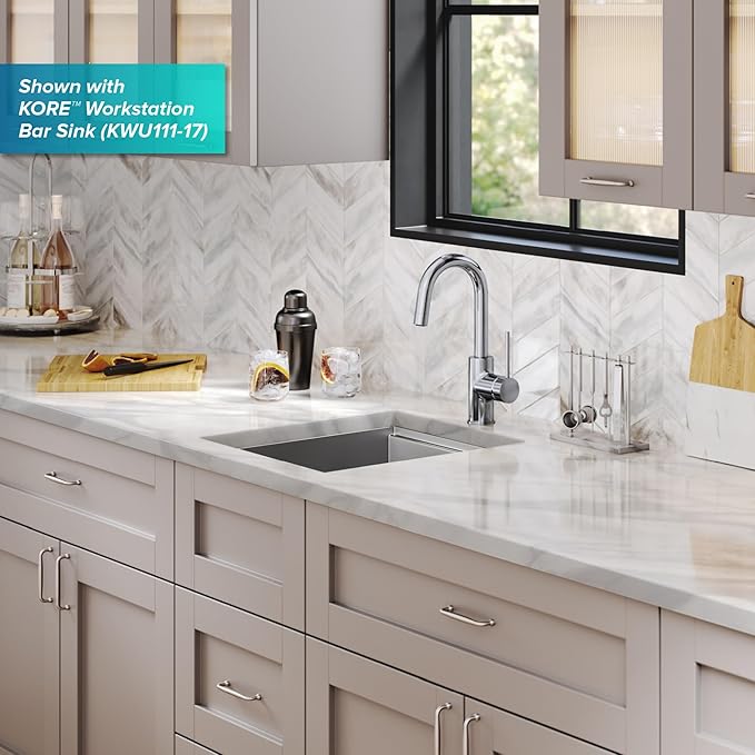 KRAUS Oletto Single Handle Kitchen Bar Faucet in Chrome Finish, KPF-2600CH