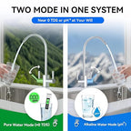 WINGSOL Dual Outlet Reverse Osmosis Water Filter, Mineral Alkaline UV 0 TDS Tankless RO System, Remineralize pH+ 12-Layer Filtration Under Sink, NSF/ANSI 42&53&58 Certified, Plug-in Required