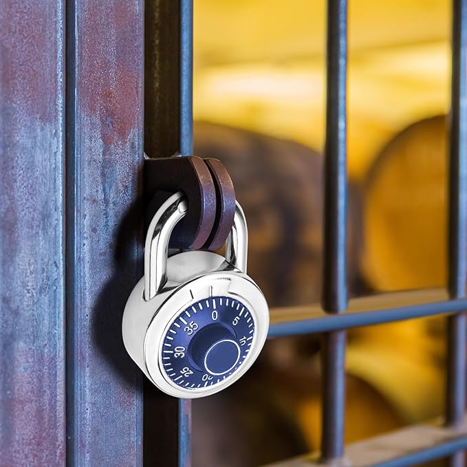 Combination Padlock,Lock for Gym and School Lockers Safe,Blue Turntable,Mini Combination Lock(Pack of 1)