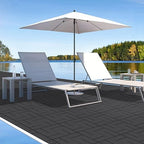 Goovilla Plastic Interlocking Deck Tiles, 27 Pack Outdoor Patio Flooring, 12"x12" Interlocking Decking Tile Outdoor All Weather Use, Waterproof Patio Pavers for Pool Balcony Backyard Porch, Dark Grey