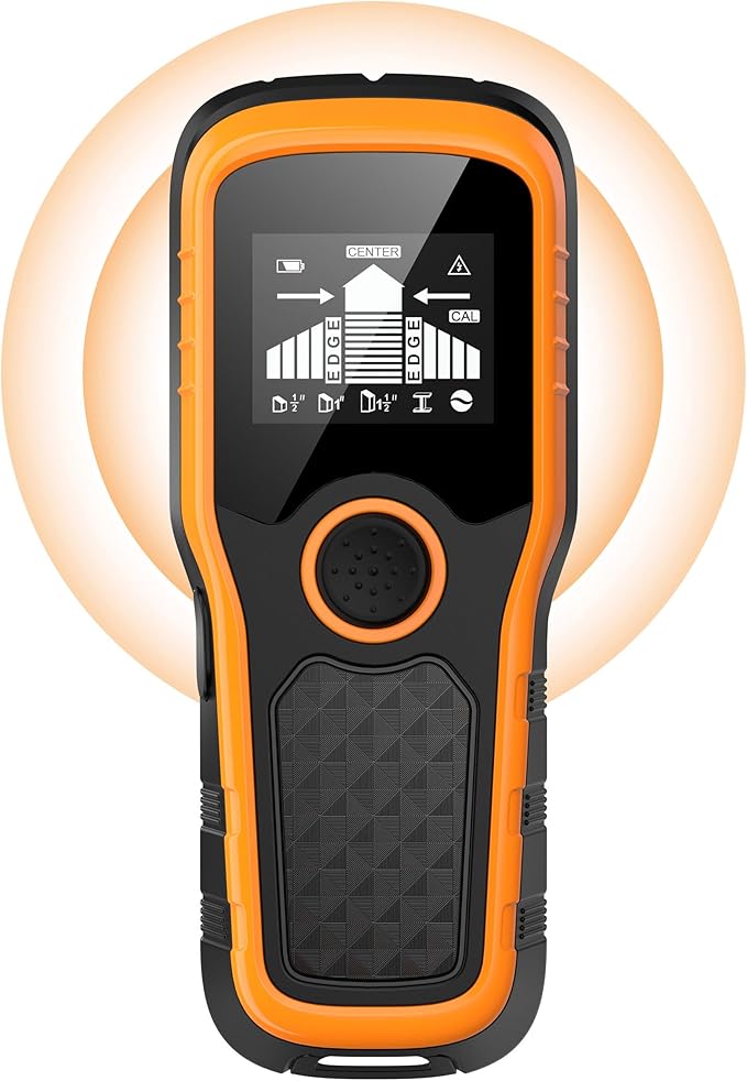 Stud Finder Wall Scanner 5-in-1 - Detector for Wood, Metal, Joists, Pipes, and AC Wires, Upgraded New version Intelligent Chip, High-Definition LCD Display Screen & Audible Alarm