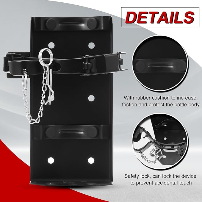 Zonon Heavy Duty Fire Extinguisher Mount Bracket Metal Fire Extinguisher Holder Wall Mount for Home Car Truck, Mini, Small, and Medium Sized(Fits 10lb,Black,2 Pcs)