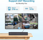 Anpviz 8CH 4K PoE Security Camera System, 6pcs 8MP Wired PoE IP Cameras with Human Vehicle Detection, Smart Dual Light Color Night Vision, 4K/8MP 8CH NVR with 2TB HDD for Business Home (U Series)