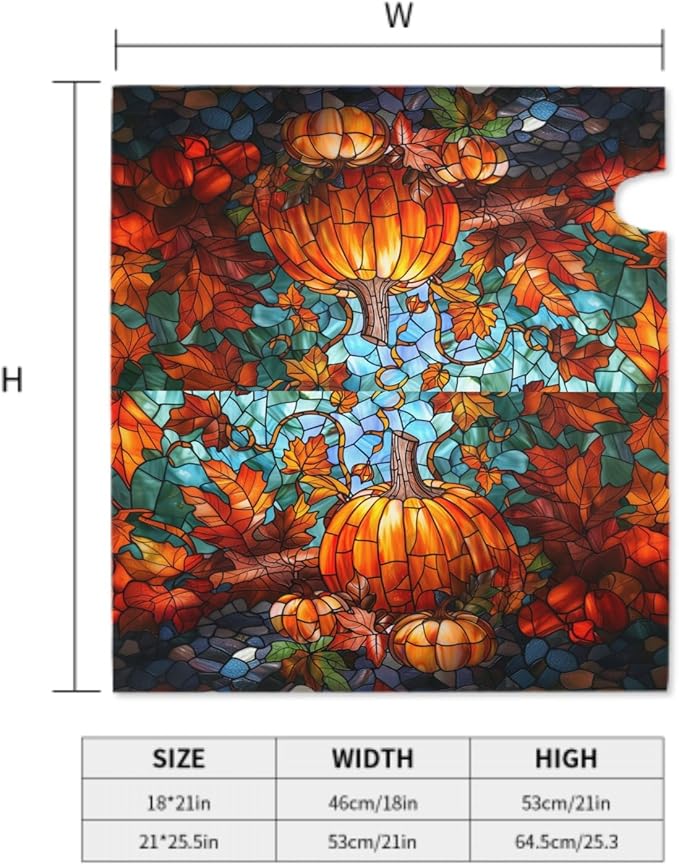 Giwawa Stained Glass Pumpkin Mailbox Cover - Large Autumn Fall Magnetic Oversized 25.5 x 21 - Thanksgiving Decorations Outdoor Harvest Wrap