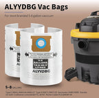 for Shop Vac Bags 5-8 Gallon, Type E 90661 9066133, Type H 90671 9067133; VF2004, VHBS VDBS High- Efficiency Disposable Vacuum Collection Filter Bags 5 Pack