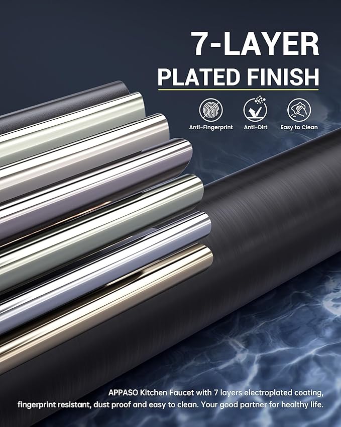 APPASO Kitchen Faucet with Pull Down Sprayer Oil Rubbed Bronze, Single Handle High Arc Pull Out Spray Head Kitchen Sink Faucet with Deck Plate