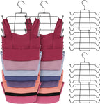 ZEDODIER Tank Top Hanger, 4 Pack Space Saving Bra Hangers, Non-Slip Hanging Sport Bras Holder, Closet Organizers and Storage for Camisoles Tank Tops Bras Ties Swimsuits Strappy Dress, Black