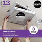 Simply 20x20x4 Air Filter, MERV 13, MPR 1500, 6 Pack, Furnace Air Filter for HVAC (Actual Size:19.5"x19.5"x3.63") DUST, Pet, & Allergy Control